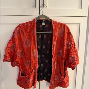 Ace & Jig Reversible Red and Gray Textured Blouse